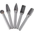 thumbnail image 5 of Rotary Burr, 5 Pieces Tungsten Steel Grinding Burr 6mm Shank 10mm Head Rotary Cutter Bits Kit Electric Drill Grinding Rotary FilesRotary Burrs, 5 of 5