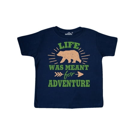 

Inktastic Bear Silhouette Life Was Meant for Adventure with Arrow Gift Toddler Boy or Toddler Girl T-Shirt