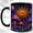 Black, variant on Geometric Mushroom Coffee Mug, Celestial Garden Mug, Ceramic 11 oz