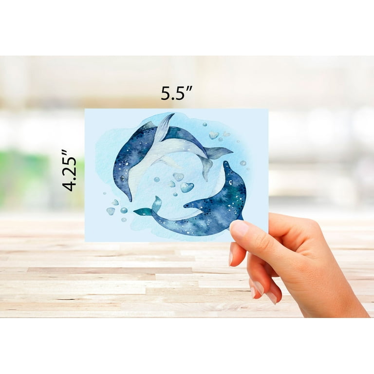 Sea Turtle Thank You Cards - 24 Count Blank Note Cards With Envelopes