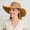 Khaki, variant on Wide Brim Straw Floppy Hat with Frayed Edges Lightweight Sun Protection for Beach Vacation Outdoor Travel Style - Black