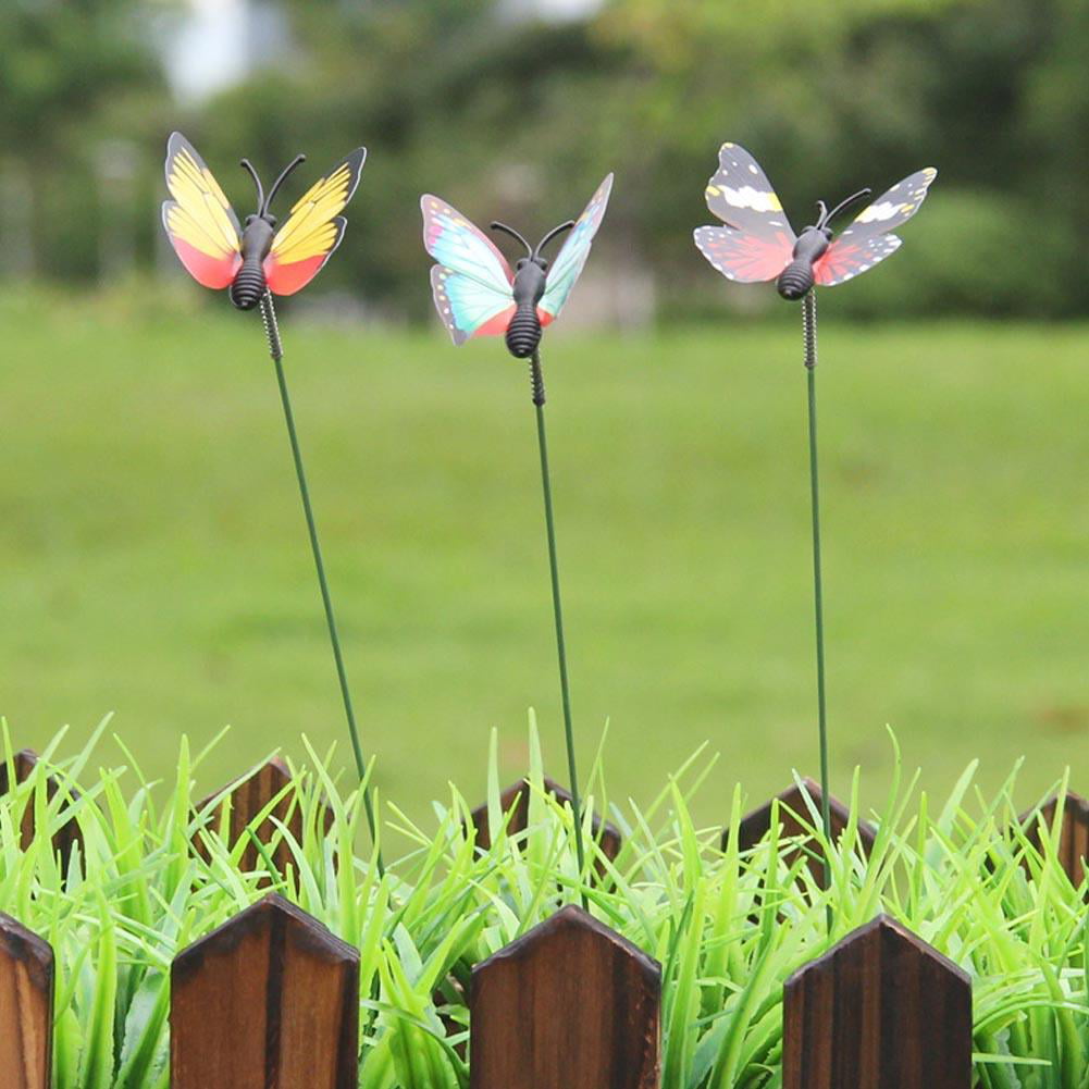 24x Realistic Butterfly Plastic Figures Kids Room Garden Tree Yard Ornaments 