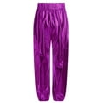thumbnail image 5 of TiaoBug Kids Boys Girls Glitter Metallic Dance Pants Trousers for Hip Hop Jazz Stage Performance Purple 14, 5 of 7