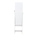 thumbnail image 6 of Full Mirror Makeup Mirror Cabinet 2 Drawers 5 Layers Storage Cabinet Solid Wood Pattern Covered I-Shaped Base Floor Jewelry Mirror Cabinet White (Including Led), 6 of 11