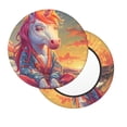 thumbnail image 2 of Balery Meditating Cute Horse Fundas de asiento para taburete de bar redondo de tela de terciopelo ajustables que protegen de arañazos y manchas para sillas de 14 a 17 pulgadas.-14 inch, 2 of 7