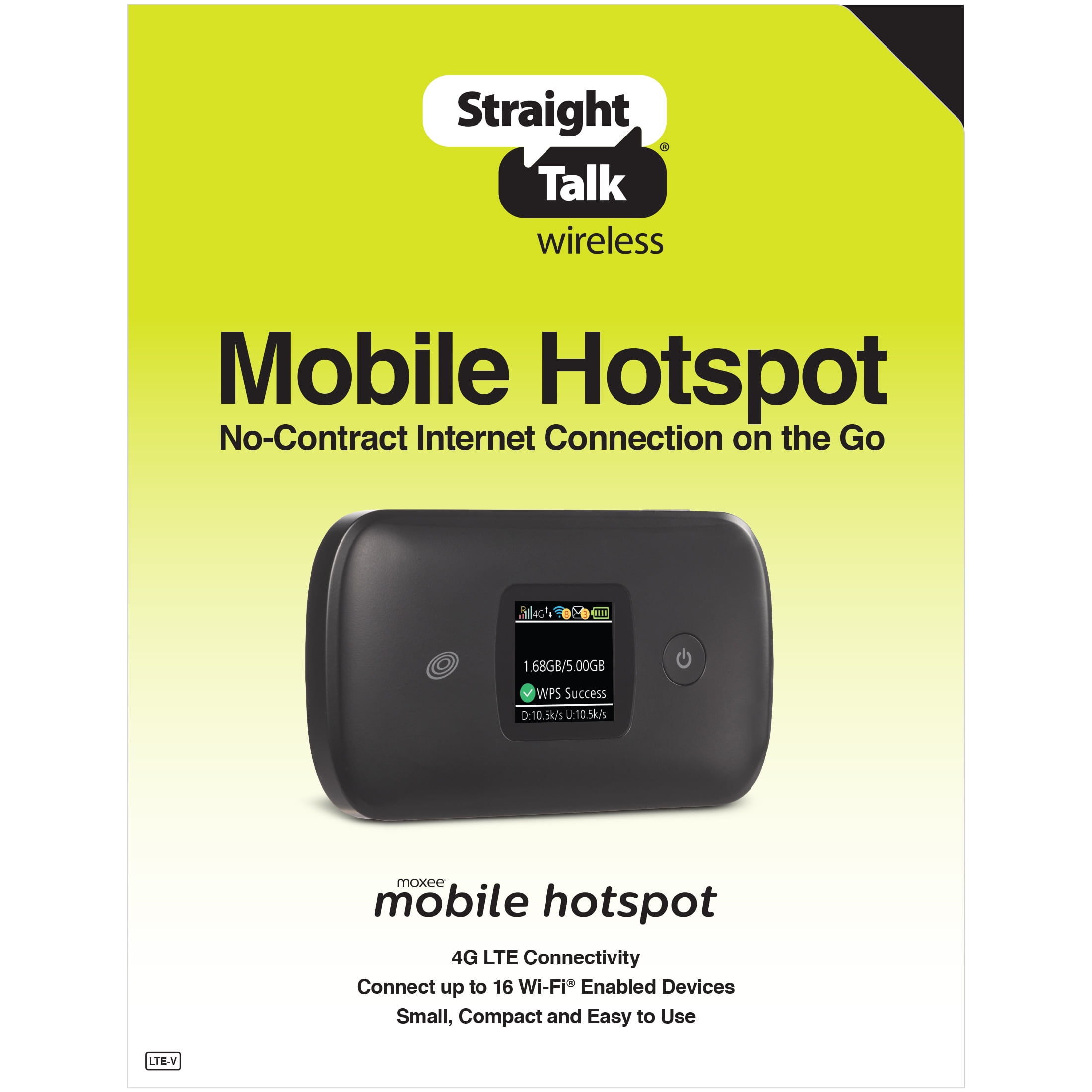 Straight Talk Moxee Mobile Hotspot, Black - Prepaid Hotspot 