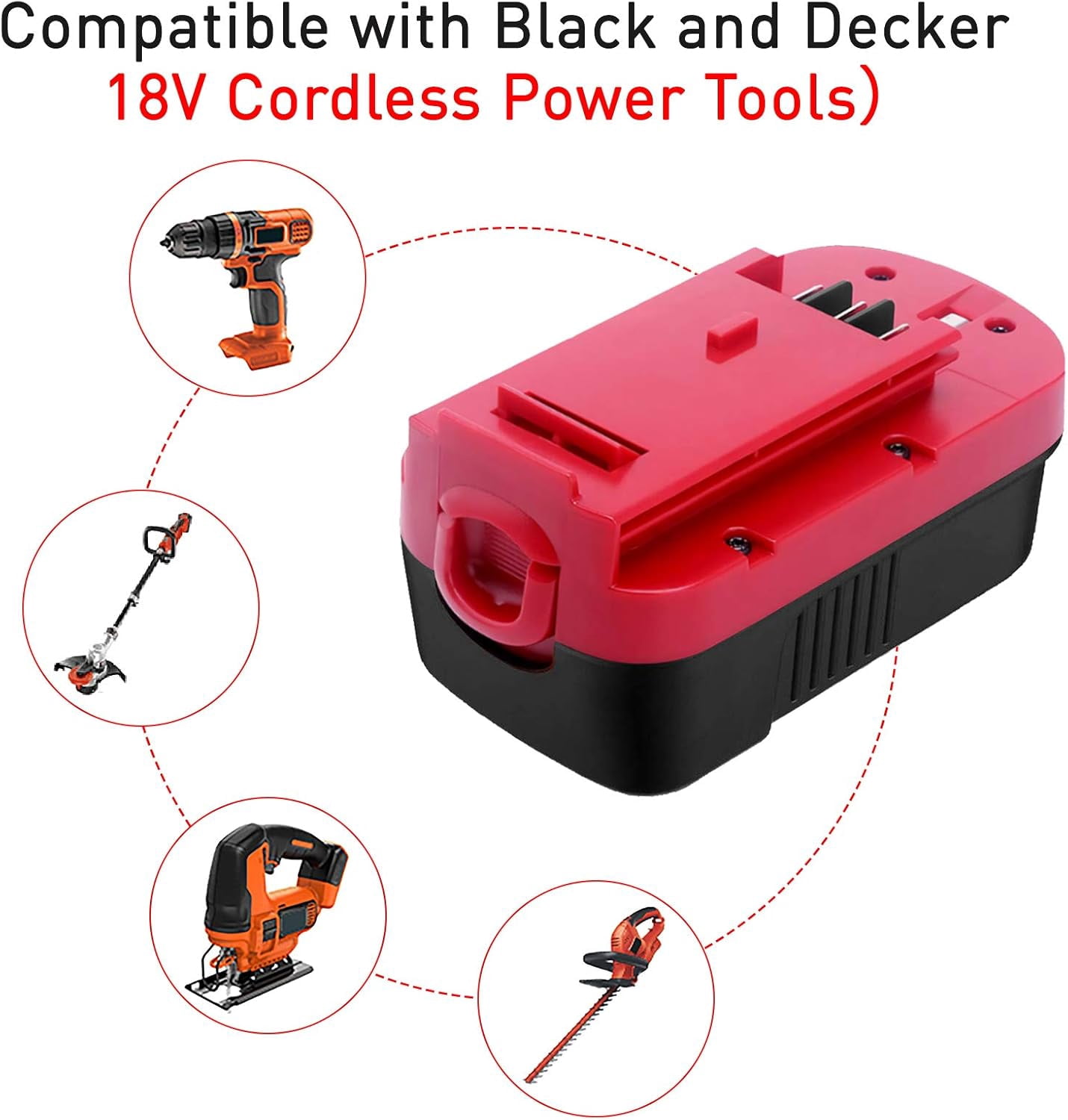 2-Pack [Upgraded to 3600mAh] HPB18 Replacement for Black and Decker 18V Battery Compatible with Black and Decker 18 Volt Battery Ni-Mh 244760-00 A1718 FS18FL FSB18 Firestorm Cordless Tools