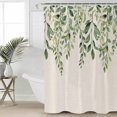 thumbnail image 4 of Shower Curtain Bathroom Set Sage Green Leaves Plant Waterproof Fabric Shower Curtains with Grommets&Hooks Spring Botanical Retro Linen Privacy Bath Curtain for Bathtub 48x72in, 4 of 7