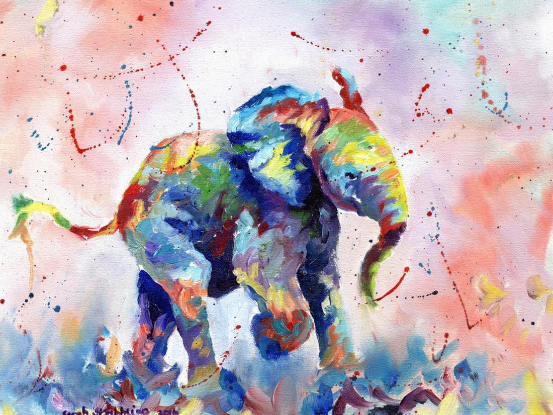 African animals abstract wall canvas Elephant