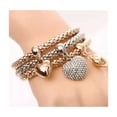 thumbnail image 2 of 3 Piezas Pulsera Mujer Heart Charm Promoción Set dorado, 2 of 3