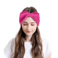 thumbnail image 2 of Clearance! headbands for women headbands for women non slip Woman Adult Crochet Solid Headband Warm Bulky Crocheted Headwrap Headband Big sales Pink, 2 of 3