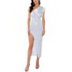 thumbnail image 1 of VESTIDO DE MUJER INSPIRE CHIC Un Hombro Brillante Metálico Cintura con Nudo Dobladillo con Abertura Vestido Maxi 2XL Blanco, 1 of 6