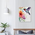 thumbnail image 4 of Creowell  Hummingbird Canvas Wall Art Watercolor Birds Picture Print Hummingbird with Flowers Painting for Home Decor Frames  12x16 in, 4 of 5