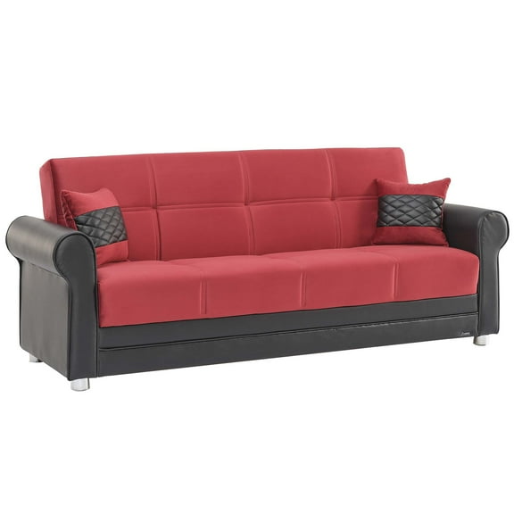 Ottomanson Convertible Sleeper Sofa Bed with Hidden Storage, Firm Comfort Couch, Burgundy