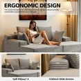 thumbnail image 6 of Cubente 78.7" Double Chaise Lounge Chair Indoor, Oversized Boneless Sofa Bed, Deep Seat Sleeper Couch Reading Chairs, Cloud Sofas with Cup Holder & Side Pocket for Living Room, No Assembly Required, 6 of 10