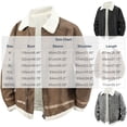 thumbnail image 3 of Zynoxe Mens Plus Size Sherpa Jackets Vintage Lapel Shearling Collar Zip Up Long Sleeve Faux Suede Jackets Winter Warm Relaxed Fit Fleece Jackets with Pockets, 3 of 9