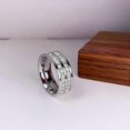 thumbnail image 3 of Luxury Rose Gold Color Double Row Square Zircon Stainless Steel Ring for Women Romantic Engageme Wedding Party Jewelry Female, 3 of 5