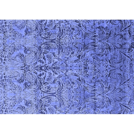 Ahgly Company Indoor Rectangle Oriental Blue Industrial Area Rugs, 2' x 5'
