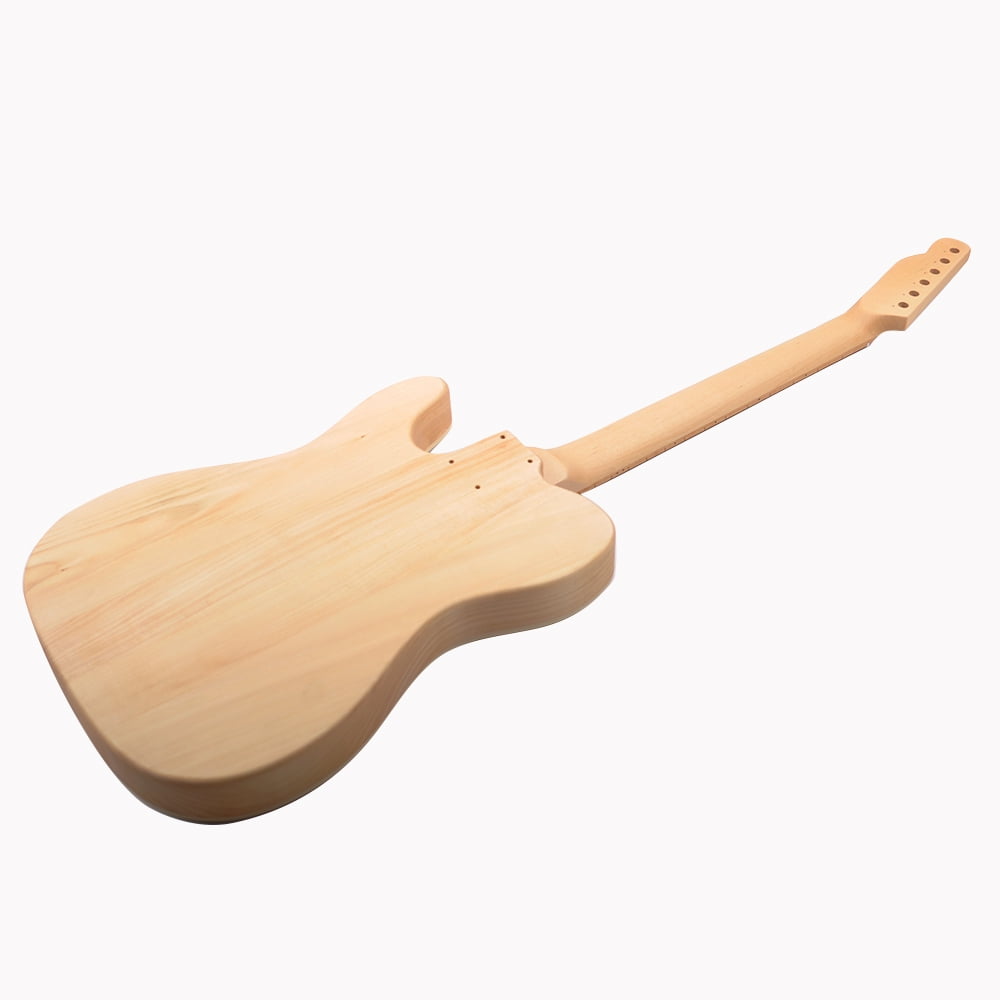 RSW DIY Electric Guitar Kit-Semi-Hollow Basswood Body, Maple Neck and Fingerboard, Chrome Hardware, 22 Frets