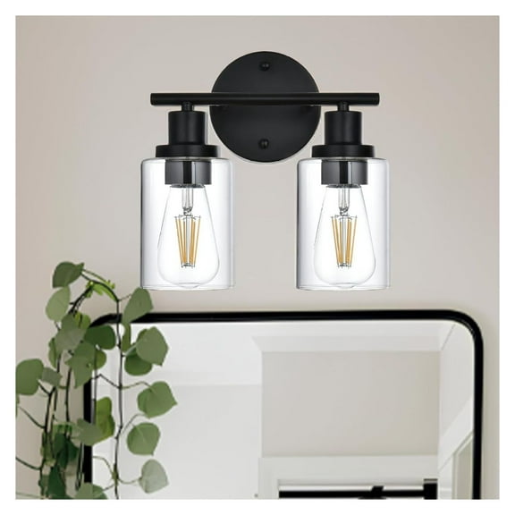 5-Light Bathroom Vanity Lights, Brushed Nickel Modern Wall Sconce Over Mirror - Clear Glass Shade, Bathroom Lighting for Bedroom, Kitchen, Hallway, Porch