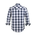 thumbnail image 2 of Coevals Club Men's Western Cowboy Long Sleeve Pearl Snap Plaid Work Shirts White Red Line 35 Large, 2 of 4