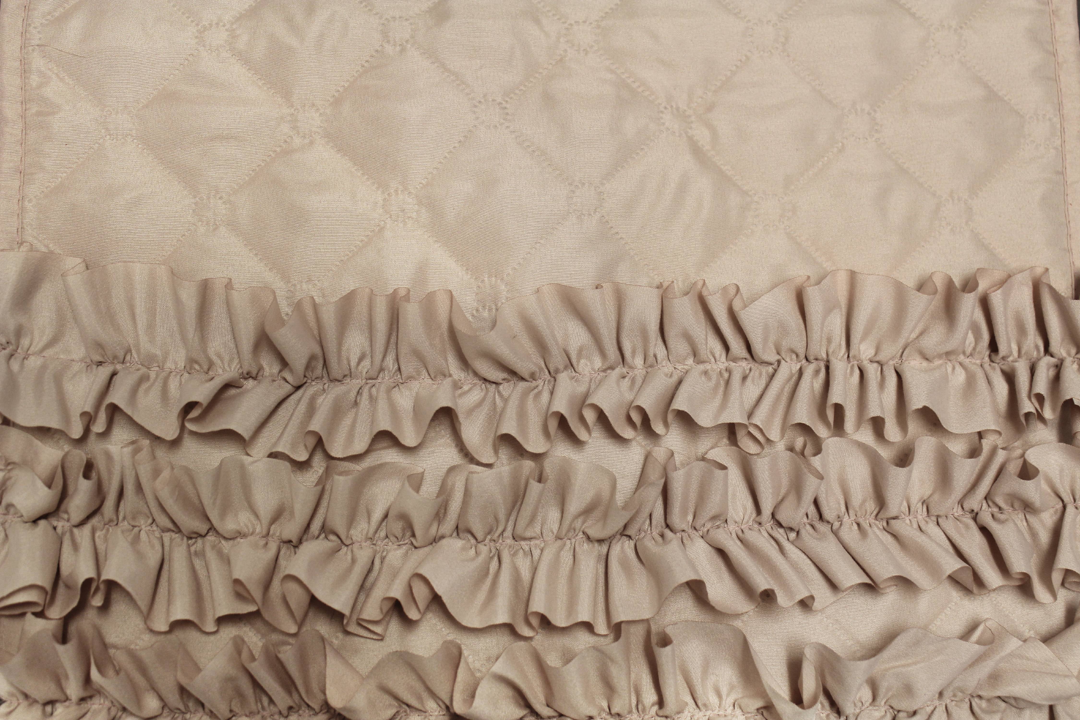 Innovative Textile Solutions 1-Piece Claremont Ruffled Loveseat Furniture Cover, Natural