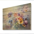 thumbnail image 2 of Designart "Colorful Pansies love expression III" Floral Print on Natural Pine Wood, 2 of 5