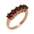 thumbnail image 1 of LBG British Made 18k Rose Gold Natural Garnet Womens Eternity Ring - 33 size options - Size 4.75, 1 of 7