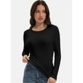 thumbnail image 3 of Womens Pullover Long Sleeve Crewneck Shirts Ribbed Knit Slim Fitted Casual Jumper Tops, 3 of 6