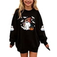 thumbnail image 3 of akafmk Girls Halloween Sweatshirt Oversized Crewneck Sweatshirts Long Sleeve Pullover Tops Graphic Hoodies Cute Fall Winter Clothes, Size 13-14 Years, 3 of 7
