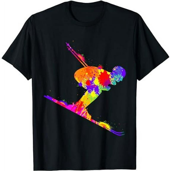 Skiing Ski Skier Kids Boys Men T-Shirt