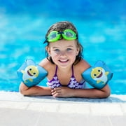 Pinkfong Baby Shark Inflatable Arm Ring Floats for Swimming, Summer Pool Floaties, Kids Ages 2+