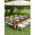 thumbnail image 4 of Outdoor Tablecloth with Umbrella Hole for Patio/Picnic/Party/Camping, Sunflowers Truck Waterproof Table Cloth Rectangle Table Cover Washable, Botanical Budding Floral Butterfly Plaid (60"x 120"), 4 of 8