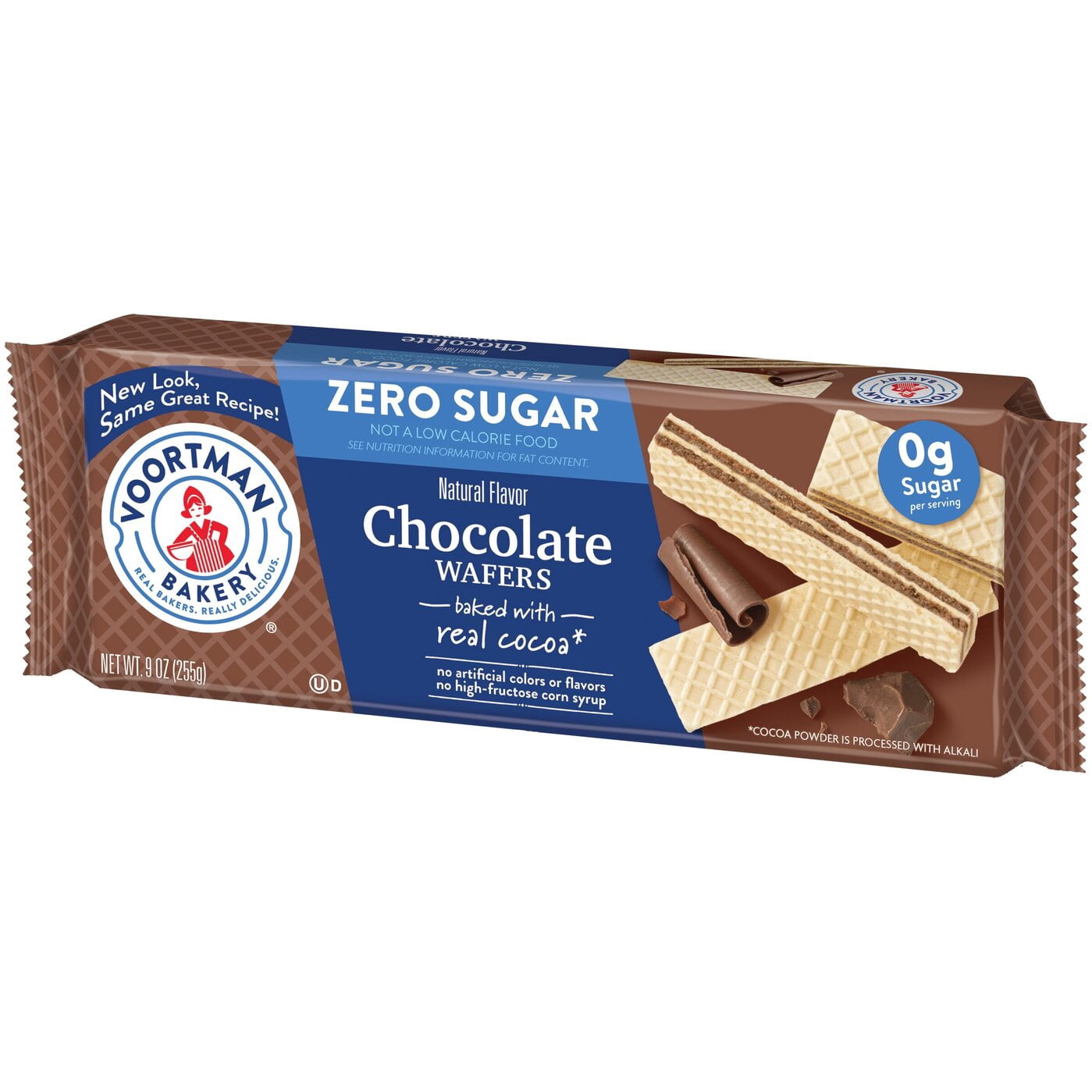 Voortman Sugar-Free Chocolate Wafer Cookies, 9 oz (Pack of 6)