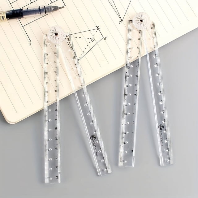 2pcs Acrylic Folding Ruler - Ideal for School & Office Needs!