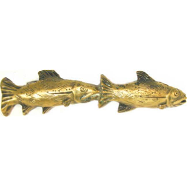 Antique Brass Traditional Classical Cupboard Fish Door Pull Handle Pair 
