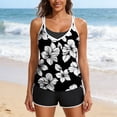thumbnail image 4 of cocolona Womens Two Piece Tankini Swimsuits Summer Floral Print V Neck Loose Modest Bathing Suit with Boyshorts, 4 of 6