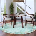 thumbnail image 3 of Round Area Rug 8 Ft, Blue Coastal Washable Non-Slip Circle Carpet for Living Room/Bedroom, Summer Nautical Beach Coral Starfish Collection Low-Profile Large Area Rugs for Indoor, 3 of 8