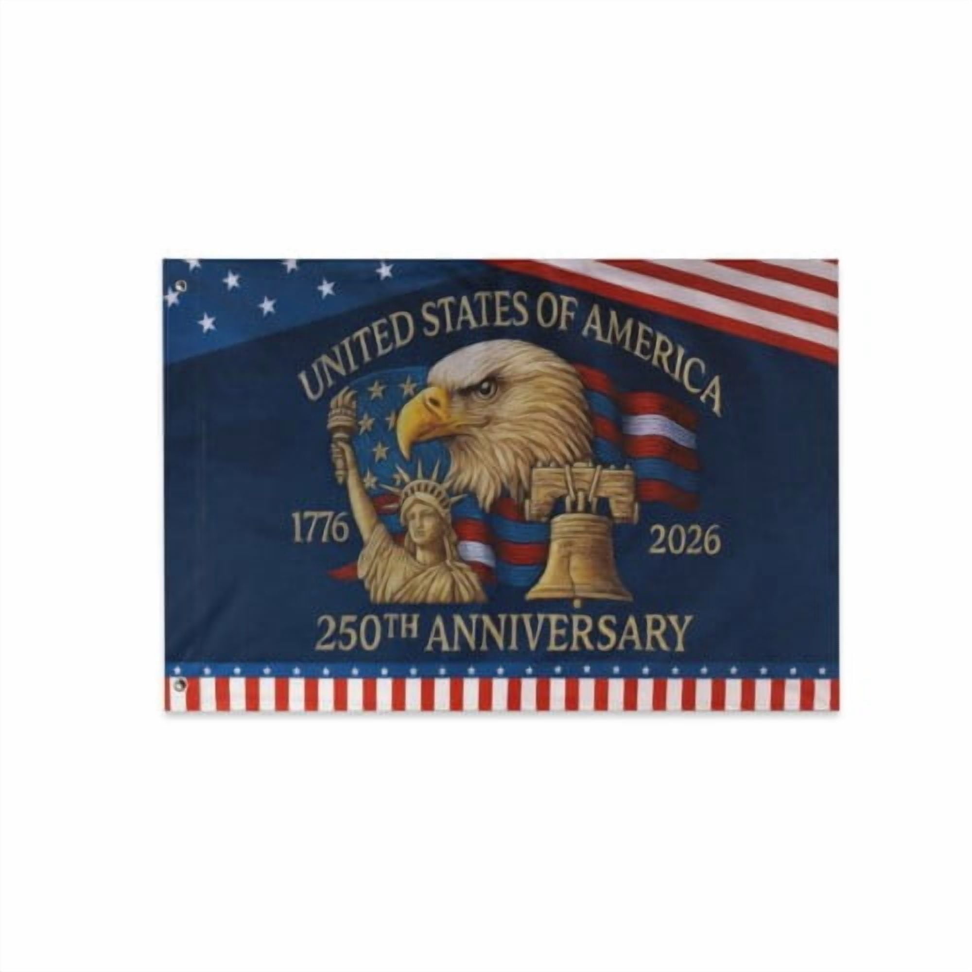 USA 250th Anniversary Flag Double Sided 4x6 ft Anniversary United States Semi-quincentennial Independence Day 4th of July Patriot Outdoor Garden Banner