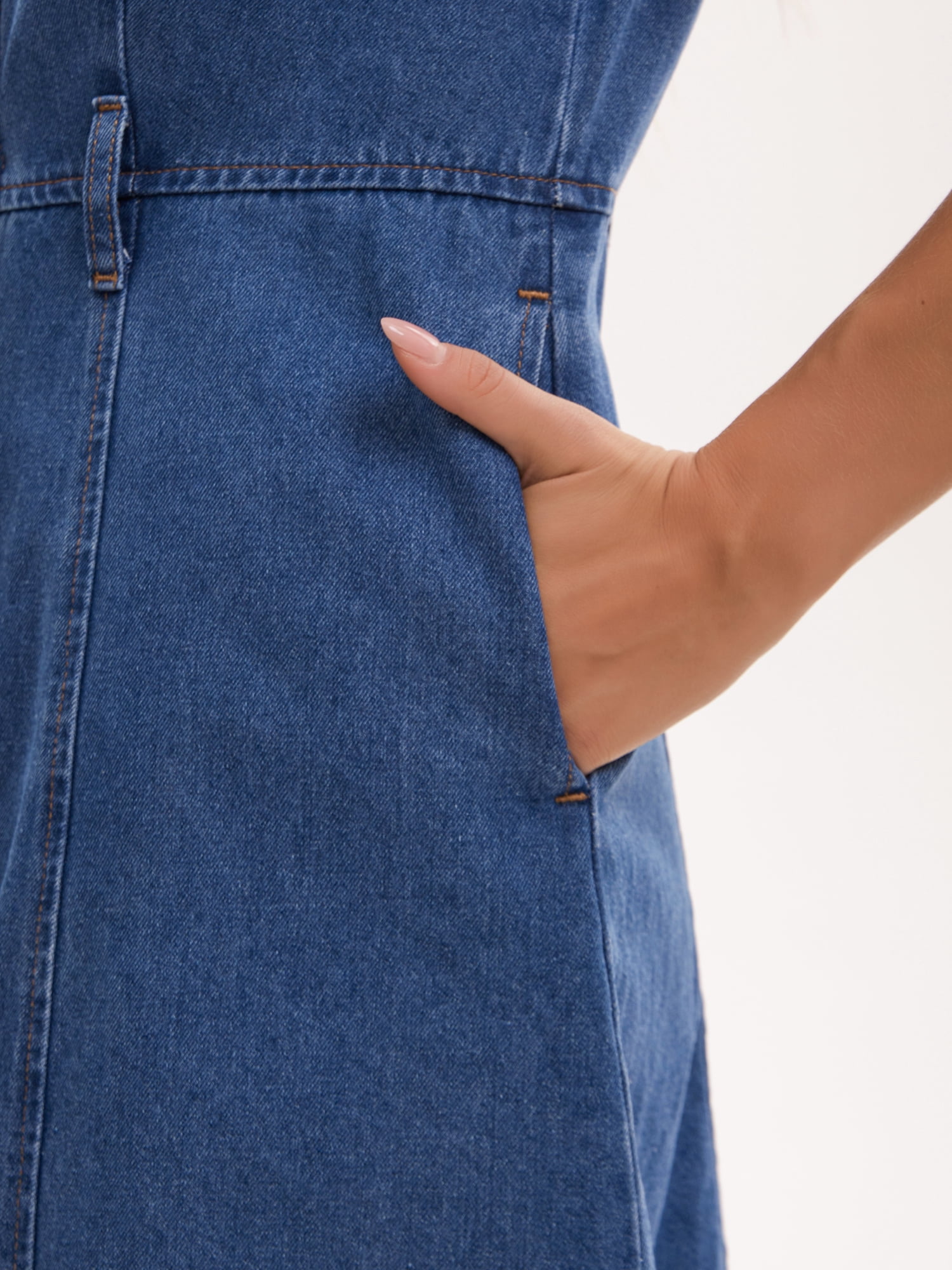 DARING DIVA Women's Denim Button Down Short Sleeve Belted Jean Shirt Dresses S Blue