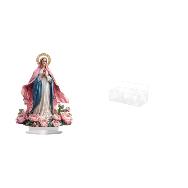Mesa auxiliar acrílica independiente con estantes metálicos flotantes y cesta de almacenamiento de alambre para el hogar, fiestas, dormitorio, cocina