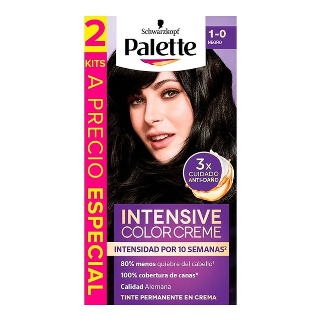 Tinte para cabello Palette Intensive Color Creme 2kit 1-0 Negro 100ml