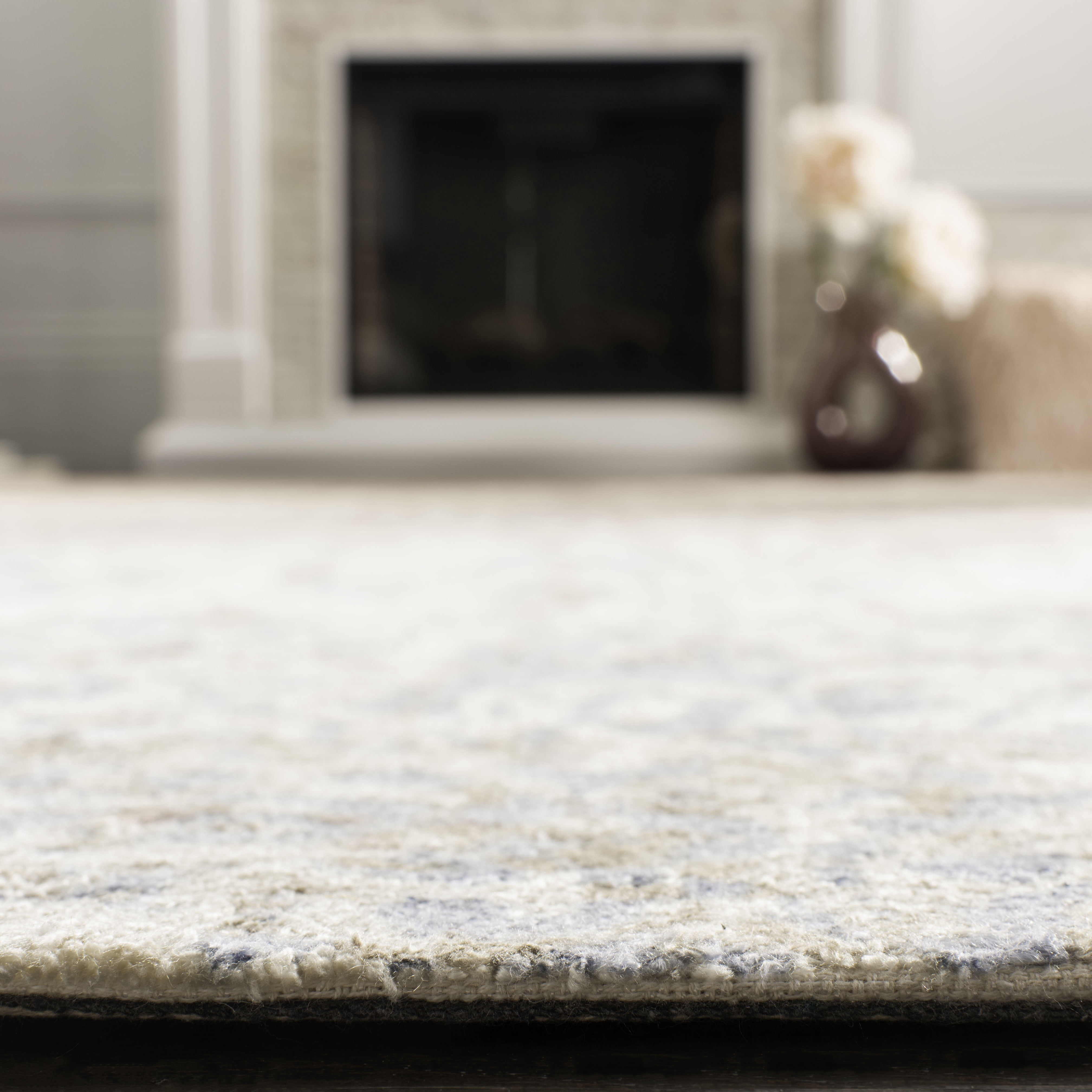 SAFAVIEH Expression Kliment Abstract Area Rug, Ivory/Blue, 8' x 10'