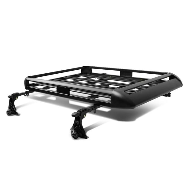 50" x 38" Aluminum Roof Rack Top Cargo Carrier Basket+Cross Bar (Black