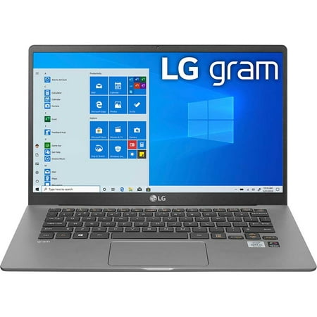 LG gram 14" Full HD Laptop, Intel Core i7 i7-1065G7, 16GB RAM, 512GB SSD, Windows 10 Home, Dark Silver, 14Z90N-U.AAS7U1