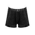 thumbnail image 3 of inlzdz Kids Girls Shiny Sequin Dance Shorts Gymnastics Athletic Tumbling Bottoms Boyshorts Black 6, 3 of 5