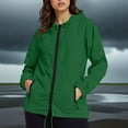 thumbnail image 2 of jtjvou Trendy Outdoor Jackets with Pockets Women Raincoat Lightweight Athletic Jacket Packable Rain Coat Windbreaker Solid Color Rain Jackets Waterproof with Hood Fall Green M, 2 of 5