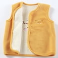 thumbnail image 5 of Staki Girls Girls Sherpa Fleece Vest Jacket Baby Warm Jacket Cotton Vest, Girls Infant Toddler Padded Waistcoat(Yellow,12-24 Months), 5 of 9