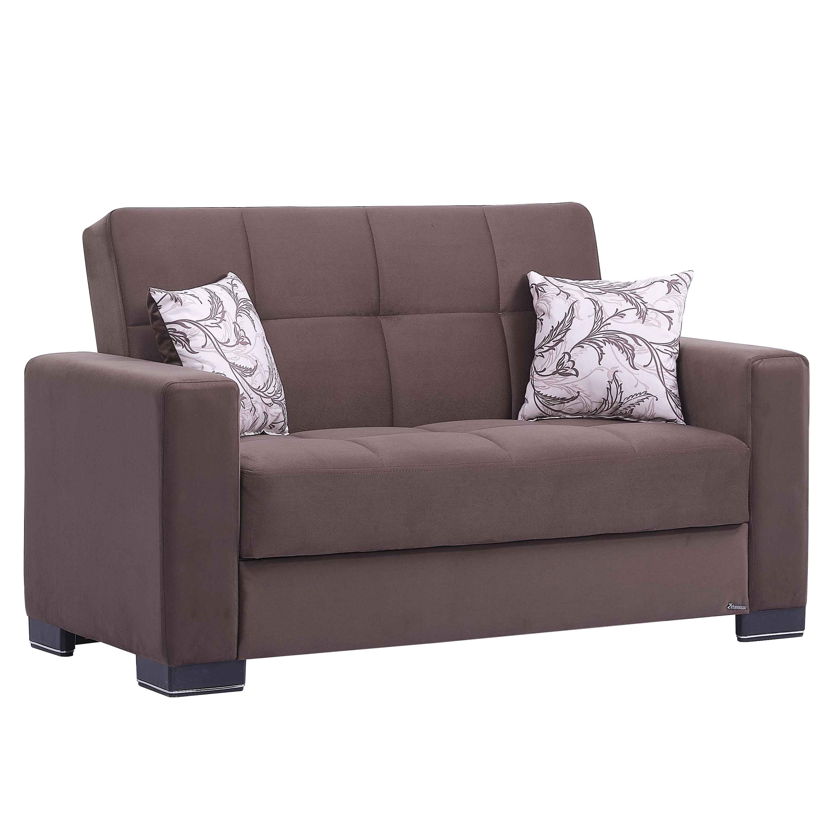 Ottomanson Origins Sleeper Loveseat, Brown Microfiber