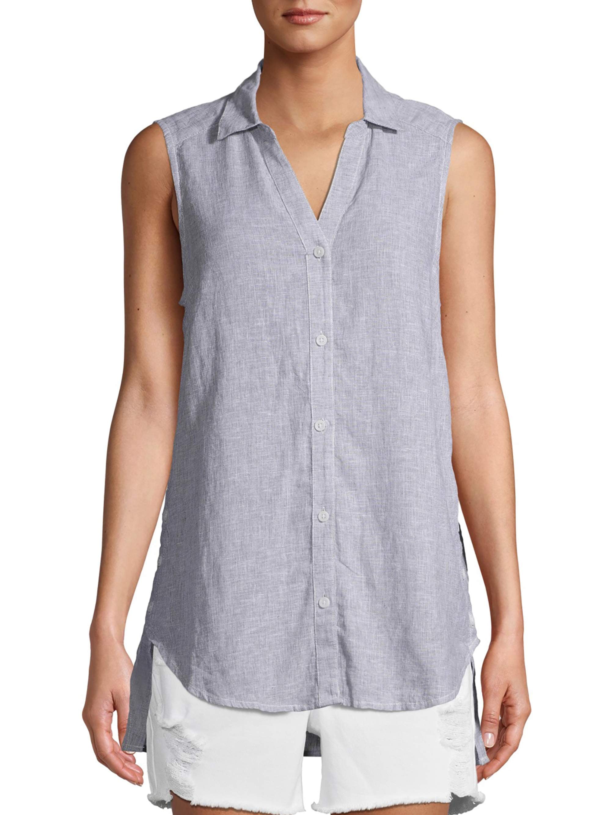 Linen top  Linen blouse  Linen shirt  Sleeveless  linen blouse